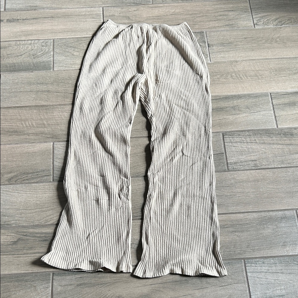 Joah Brown Striped Cream Pants